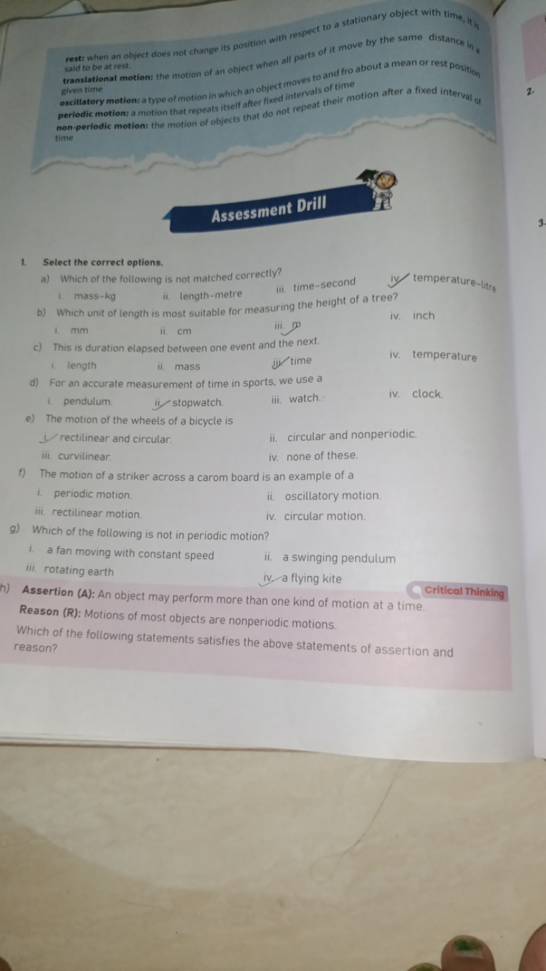 rest: when an object does not change its position with respect to a st