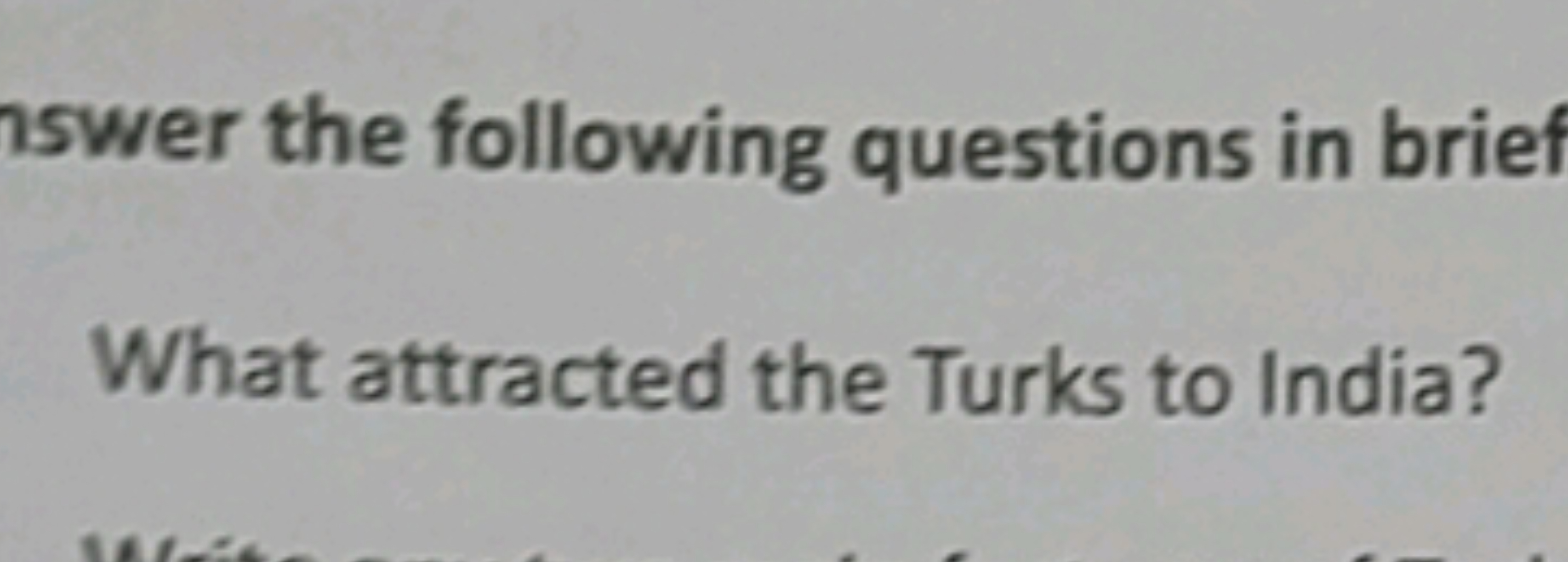 1swer the following questions in brie What attracted the Turks to Indi