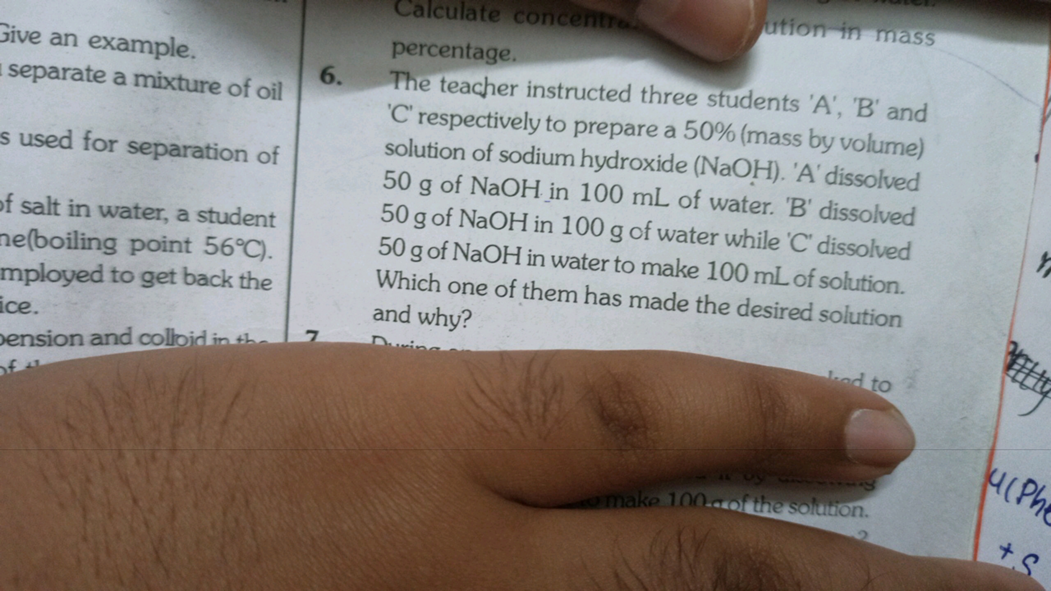 Jive an example.
separate a mixture of oil
s used for separation of
fa