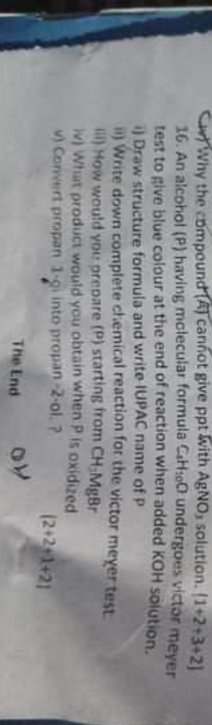 (in) Why the compound (A) cannot give ppt with AgNO1​ solution. ( 1+2+