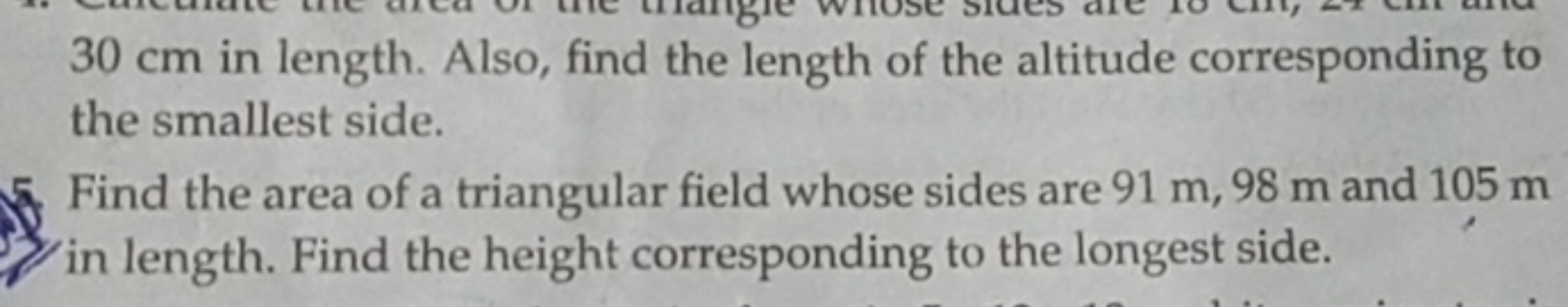 30 cm in length. Also, find the length of the altitude corresponding t