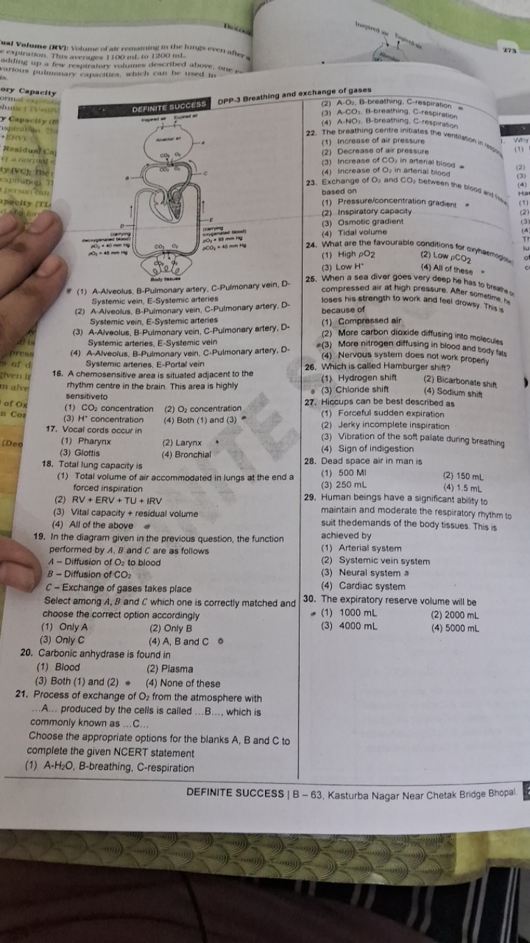 ual Volume (RV): Wolume of air remaining in the lumgs even after a eex