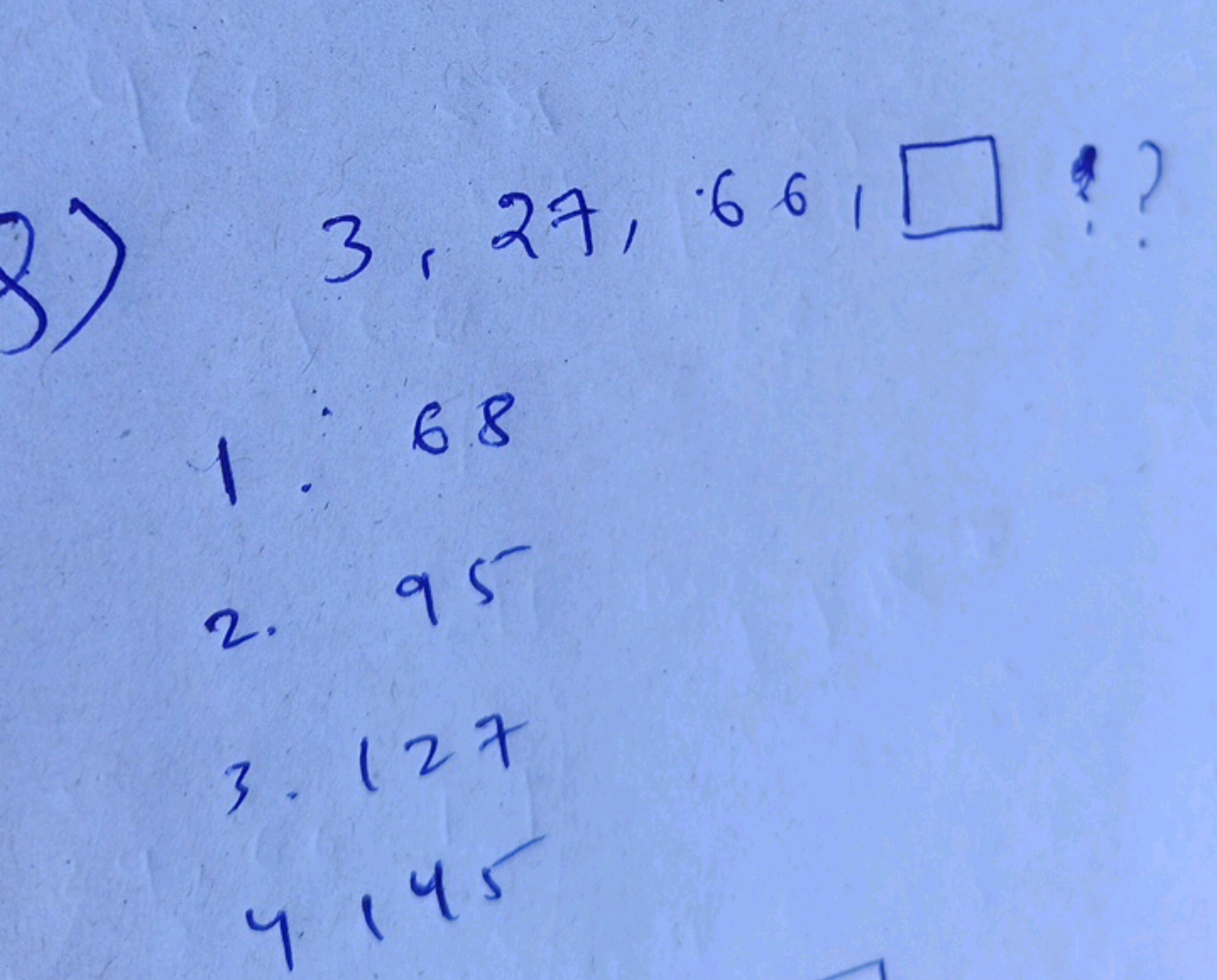 8) 3,27,661□??
1. 68
2. 95
3. 127
4.45