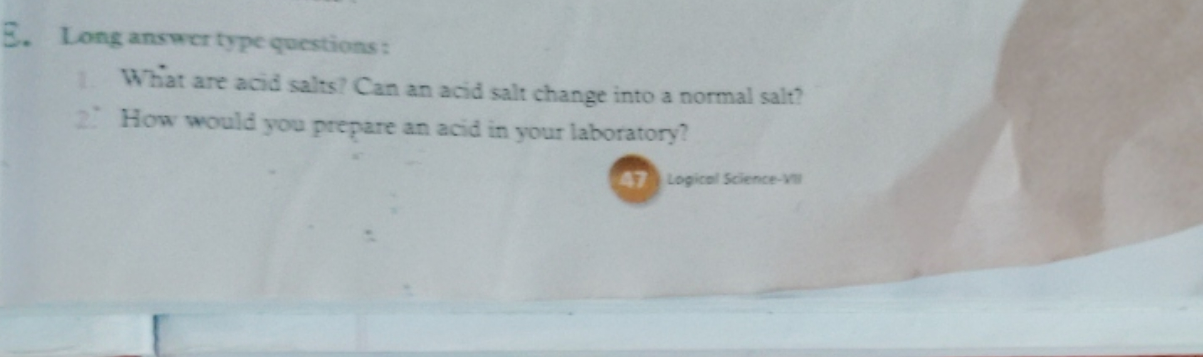 3. Long answer type questions:

What are acid saitsl Can an acid salt 