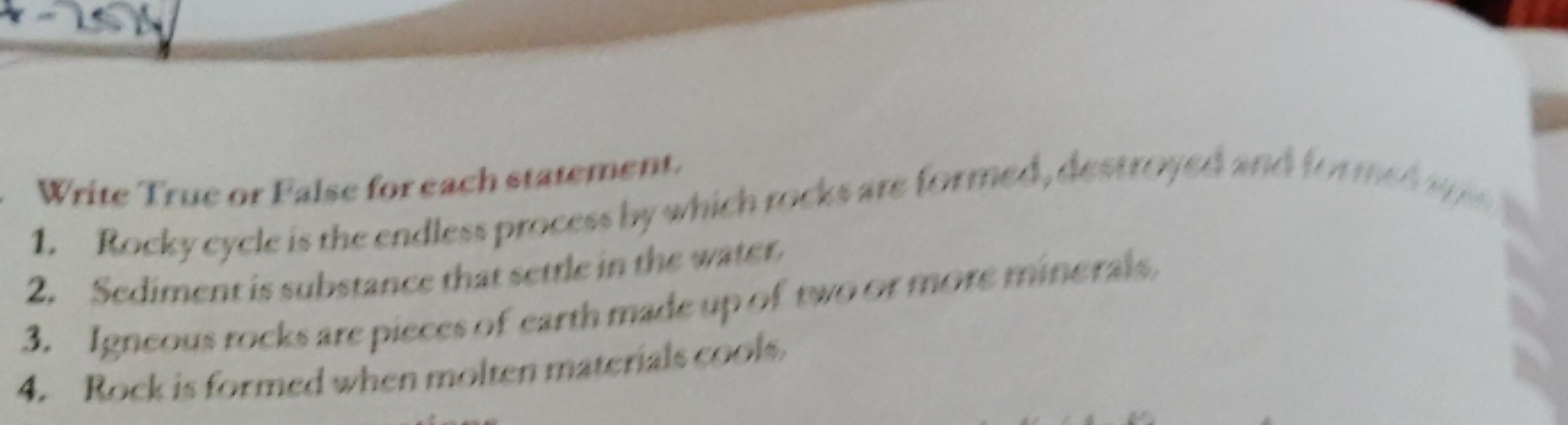 1. Rocky cycle is the endless process by which nocks are formed, destr