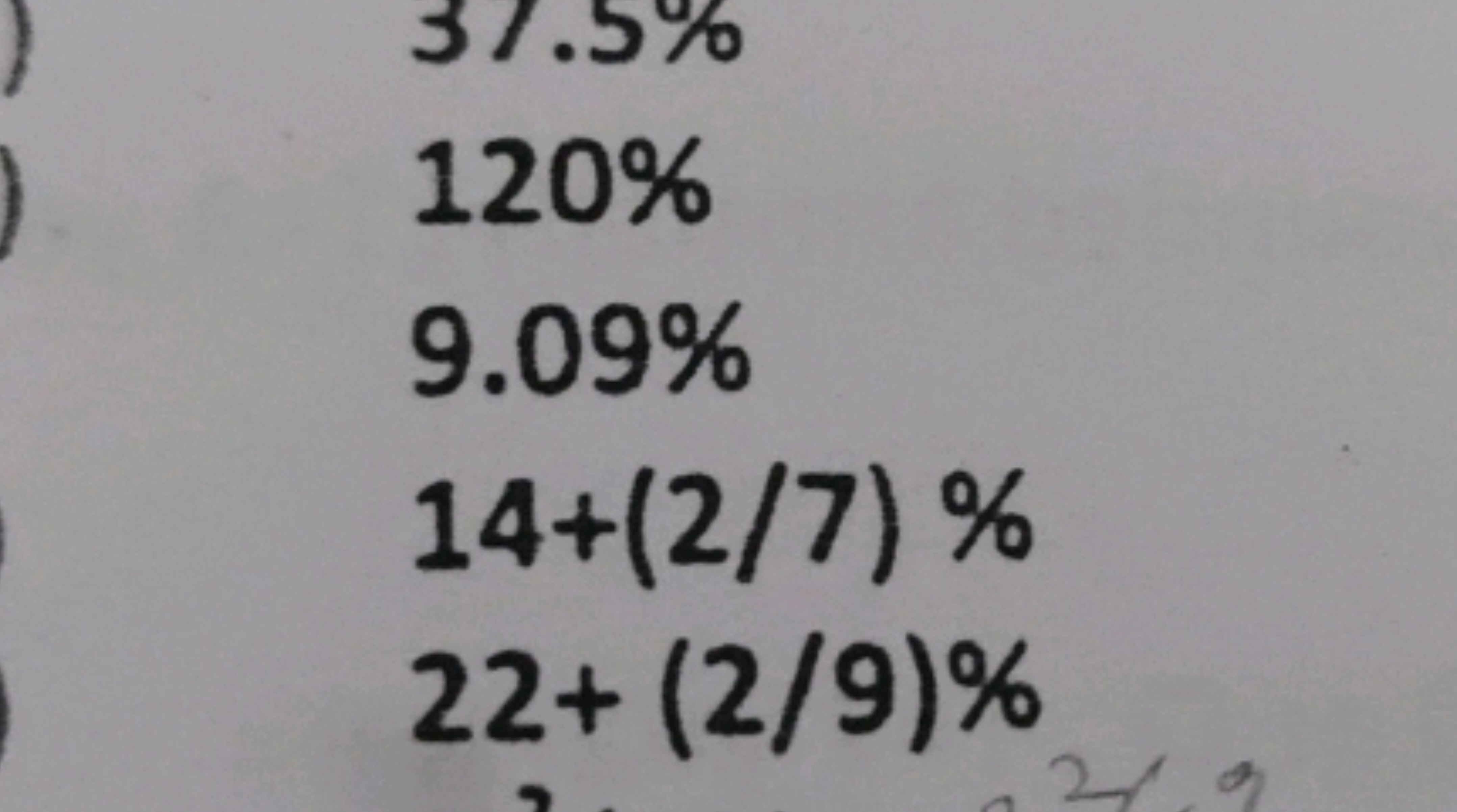 120%9.09%14+(2/7)%22+(2/9)%​