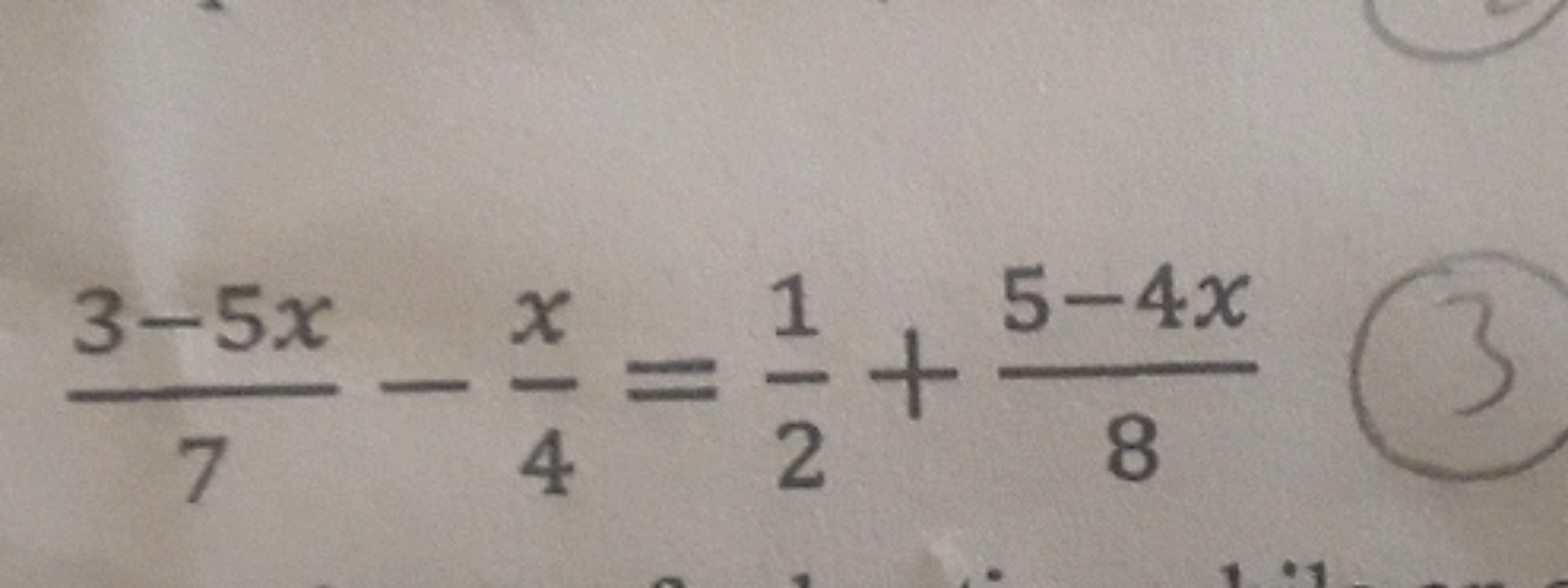 73−5x​−4x​=21​+85−4x​