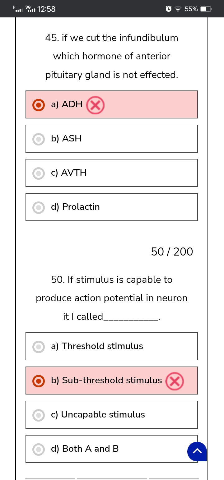 45. if we cut the infundibulum
which hormone of anterior pituitary gla