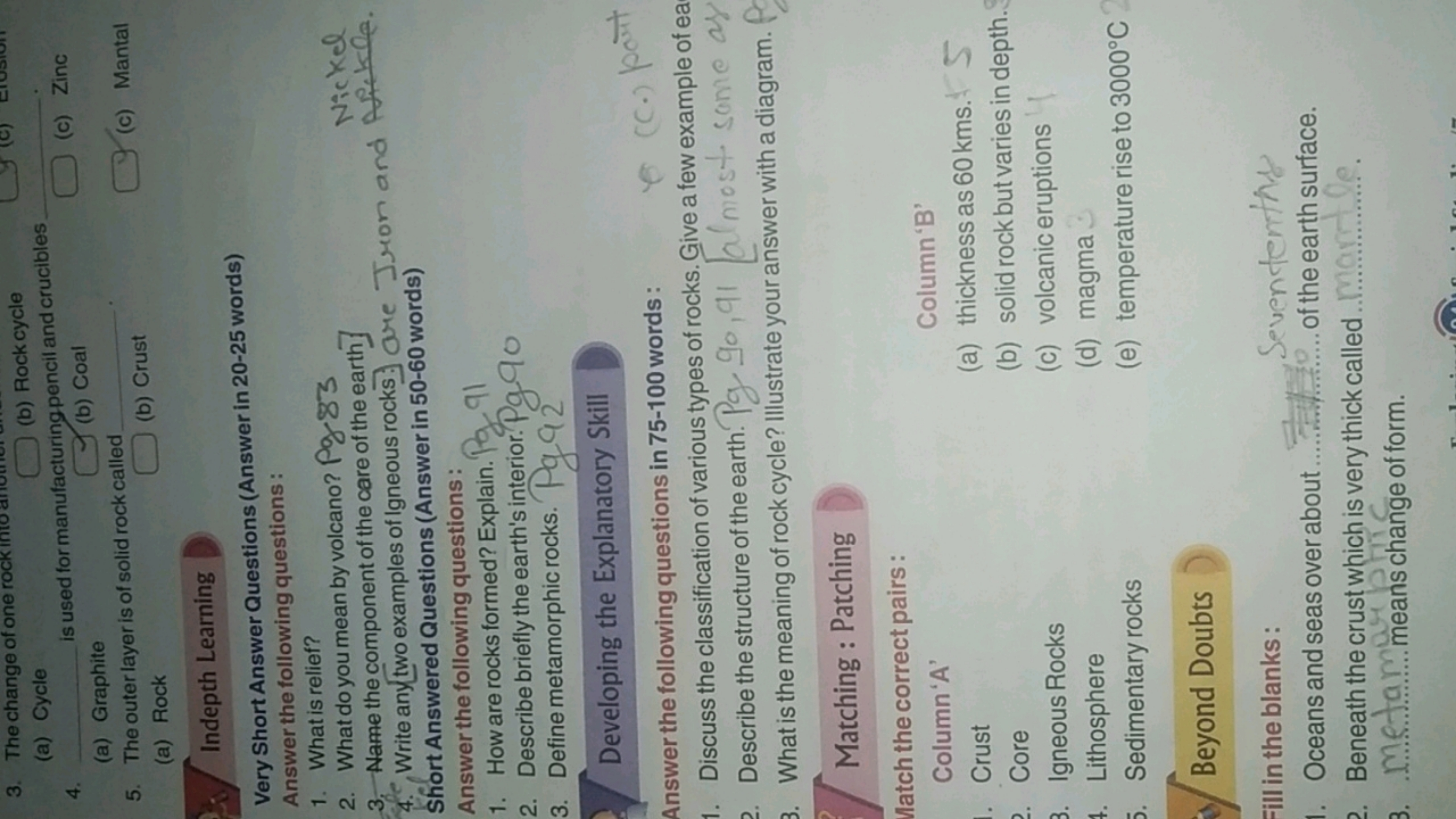 (a) Cycle
4.  is used for manufacturing pencil and crucibles 
(c) Zinc