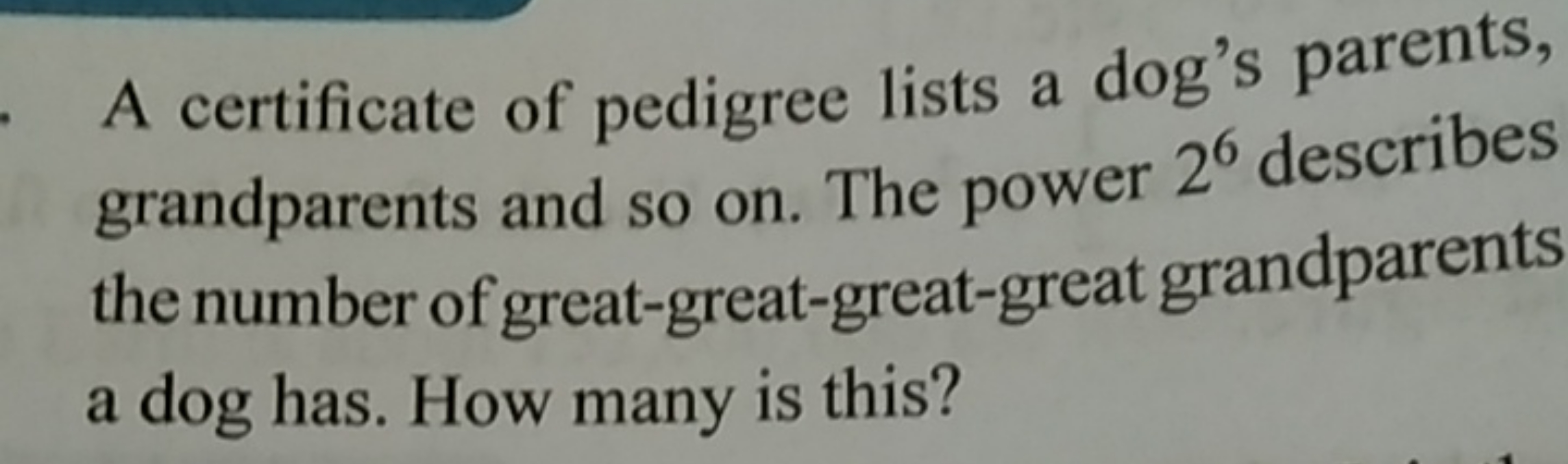 A certificate of pedigree lists a dog's parents, grandparents and so o