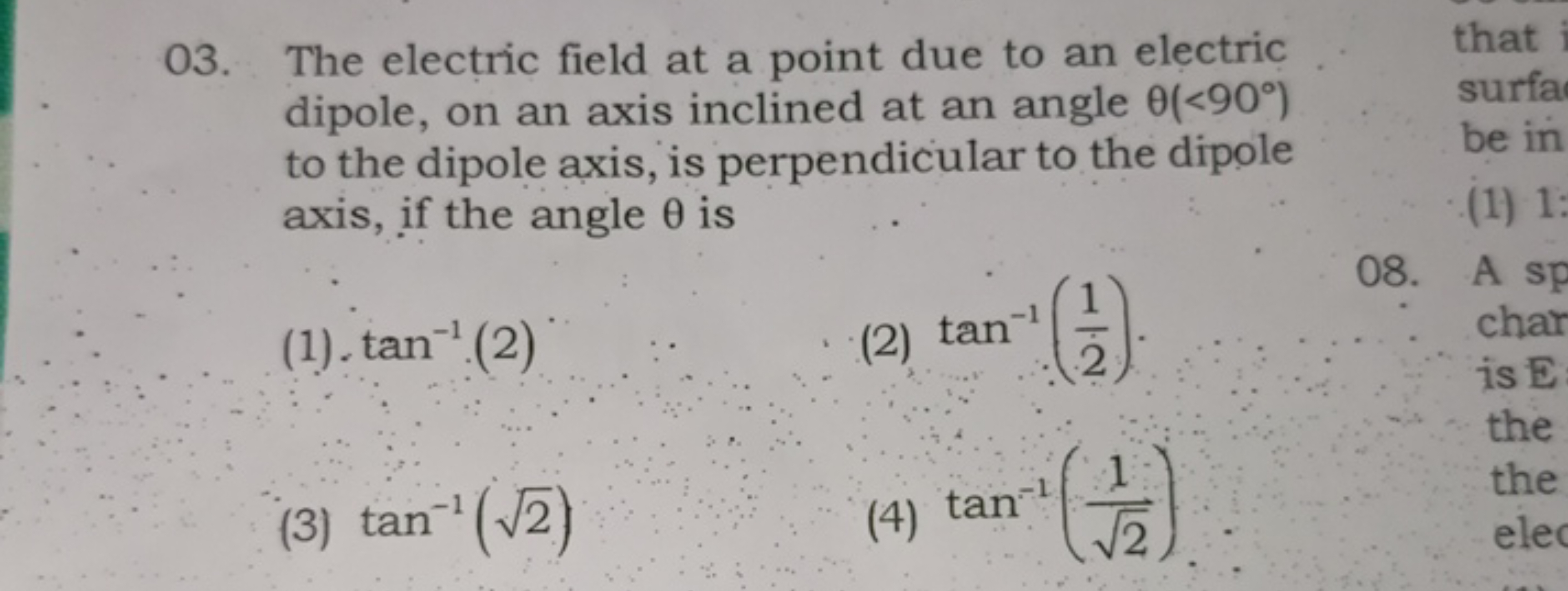 03. The electric field at a point due to an electric dipole, on an axi