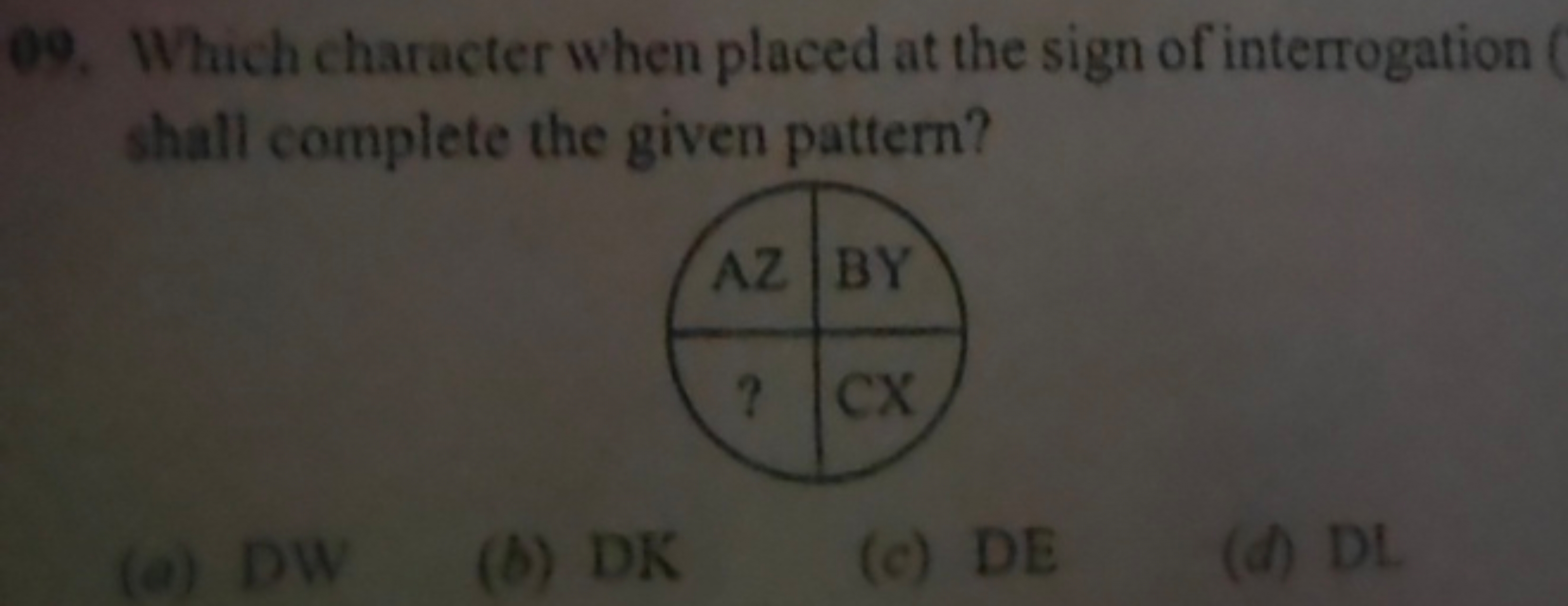 09. Which character when placed at the sign of interrogation shall com