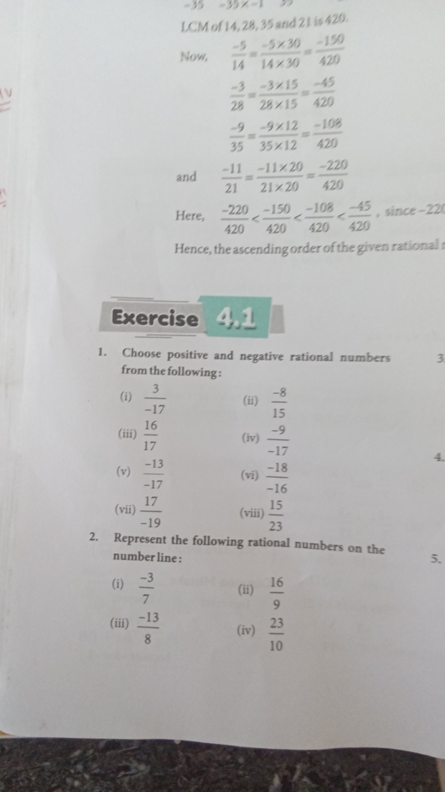 LCM of 14,28,35 and 21 is 420 .
 Now, 14−5​28−3​35−9​ and 21−11​​=14/3