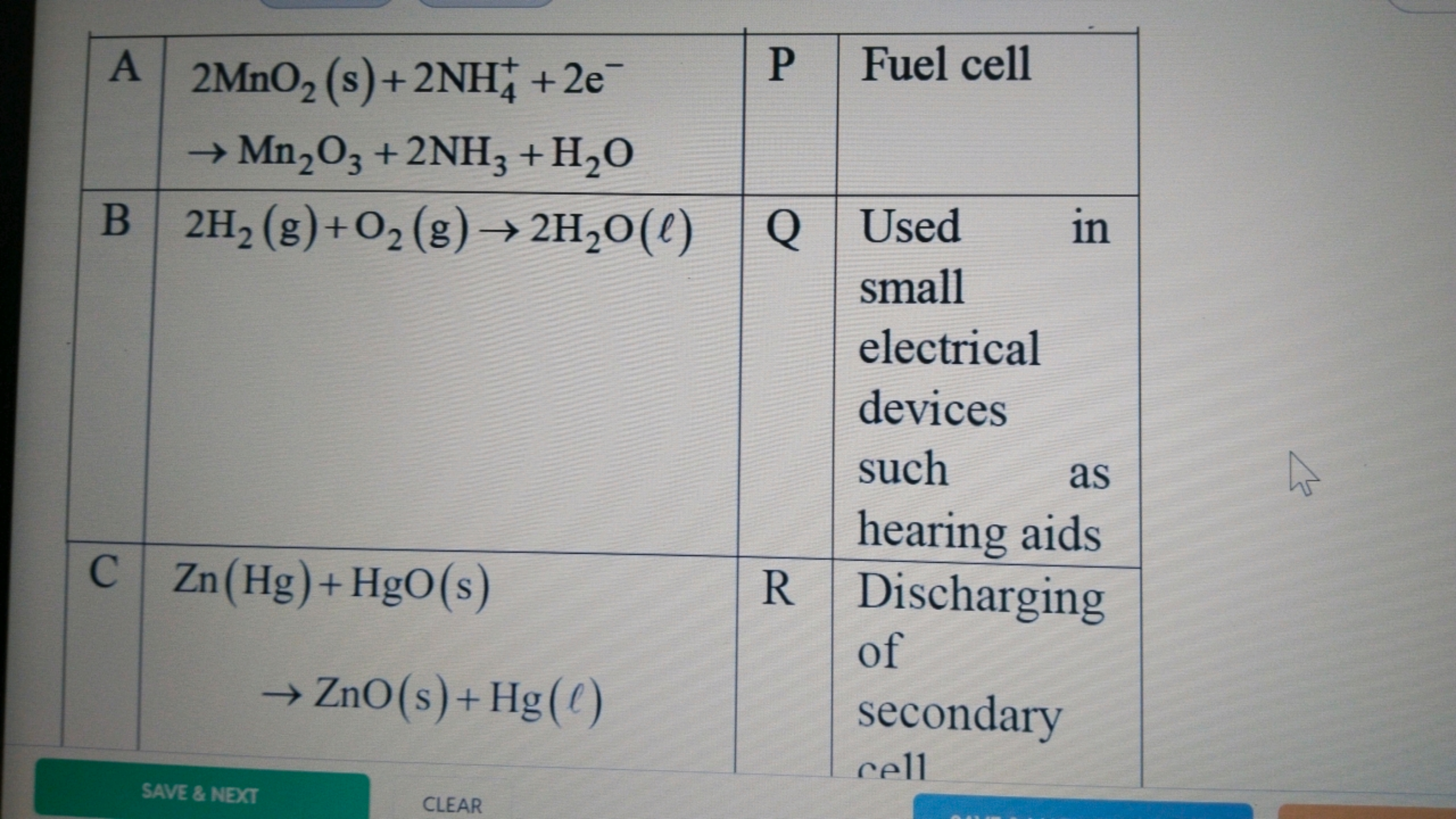 \begin{tabular} { | c | c | c | c | } 
\hline A & \begin{tabular} { l 