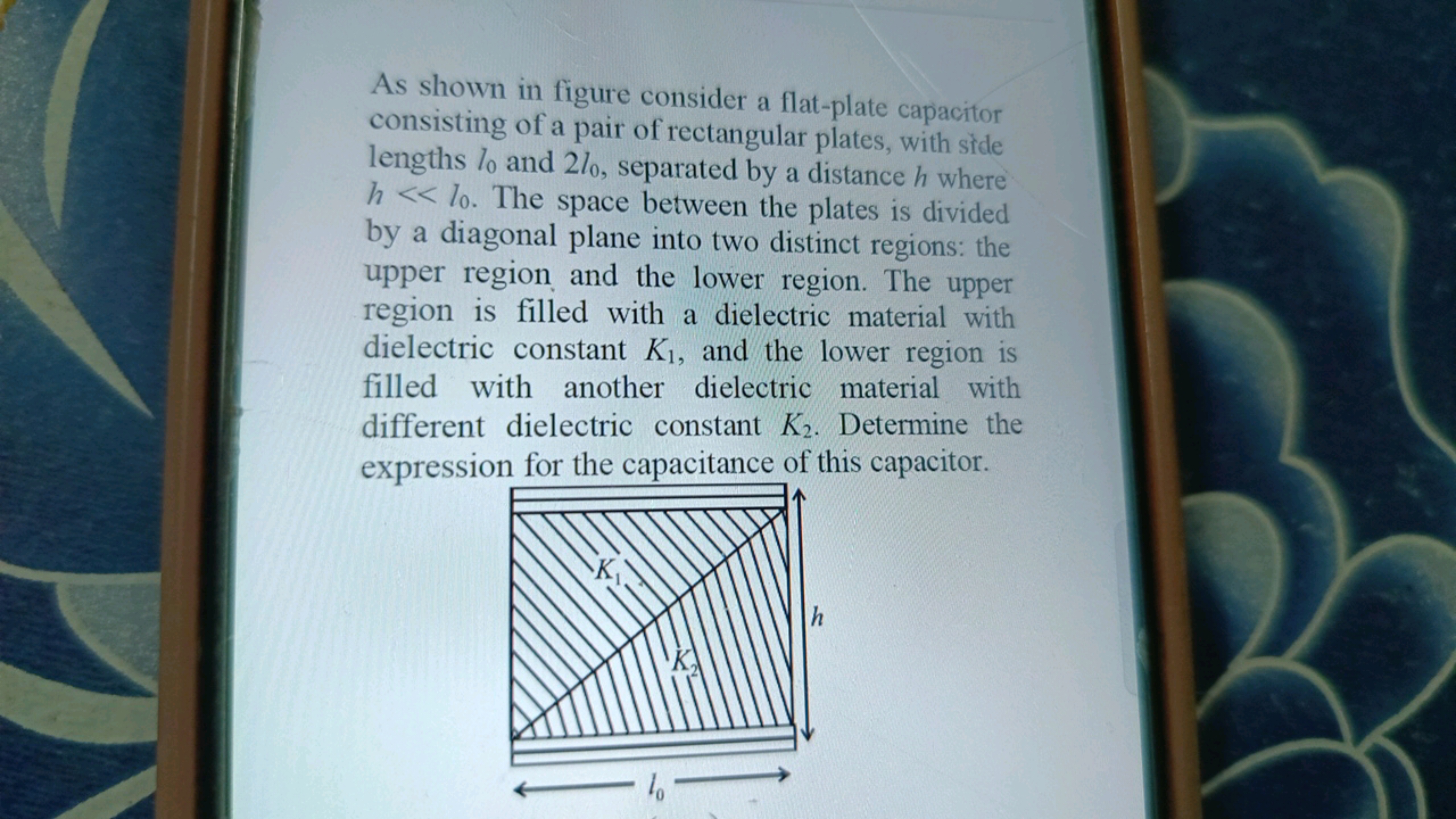 As shown in figure consider a flat-plate capacitor
consisting of a pai