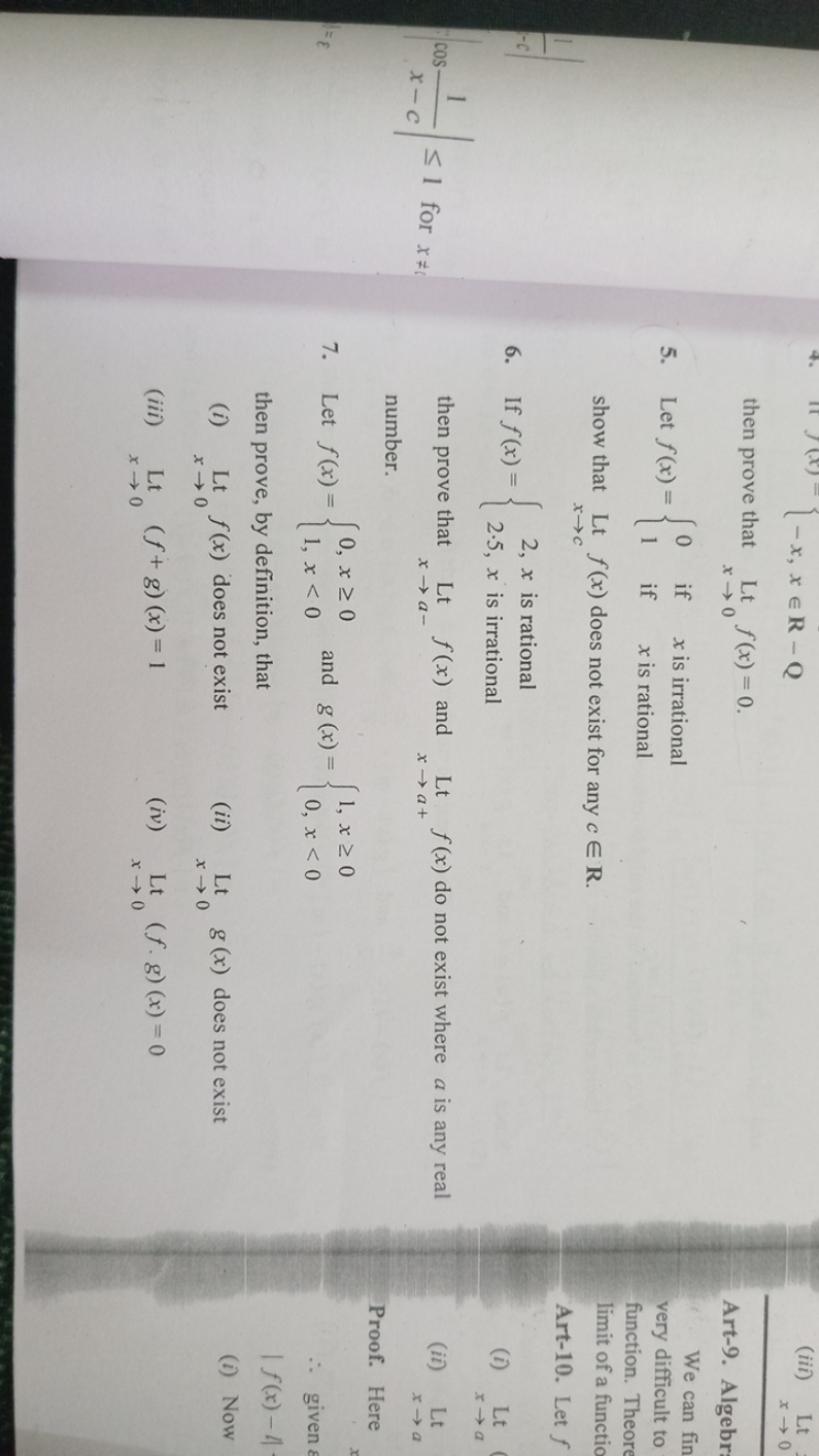 (iii) Ltx→0​
Art-9. Algebr:
We can fin very difficult to function. The