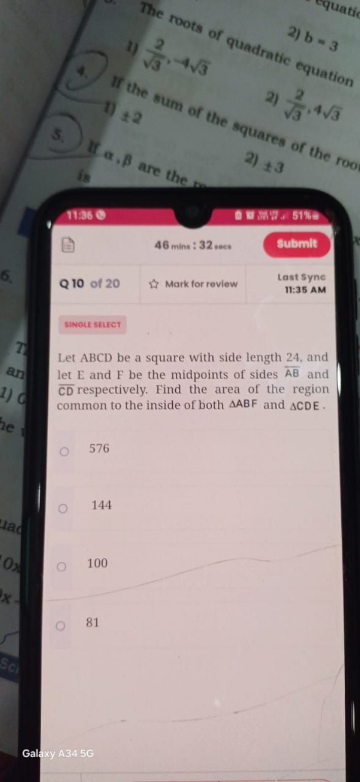 ∘9uatic ​
2) b=3
sum or  2) 3​2​,43​
squares
11.36
46 mins : 32 secs
s