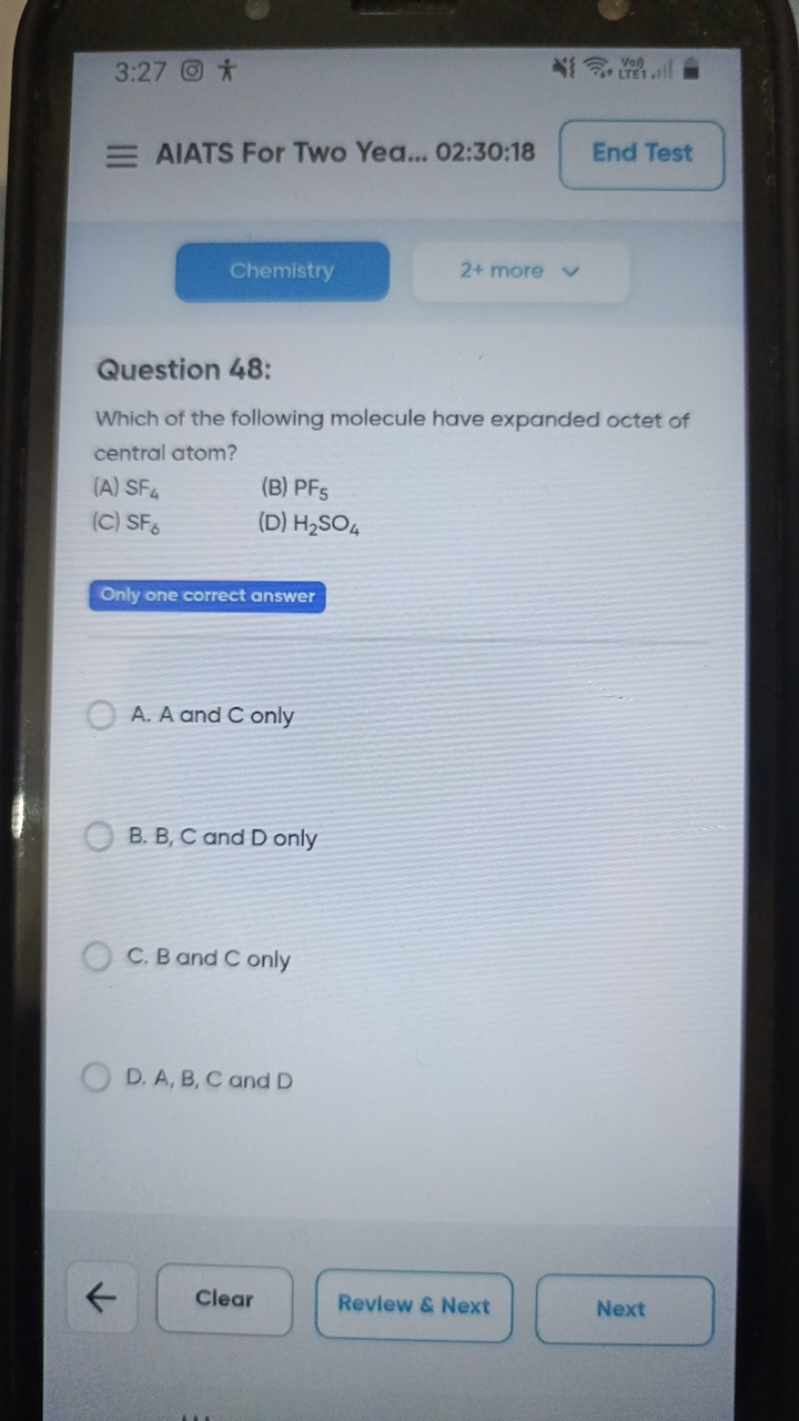 3:27
三 AIATS For Two Yea... 02:30:18
End Test
Chemistry
2+ more

Quest