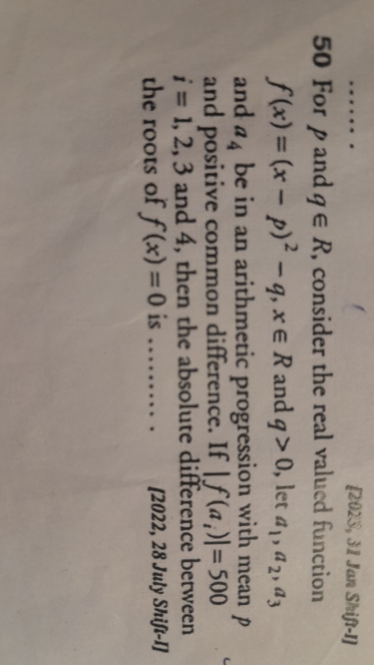 [2023,31JJan Shiff-I]
50 For p and q∈R, consider the real valued funct