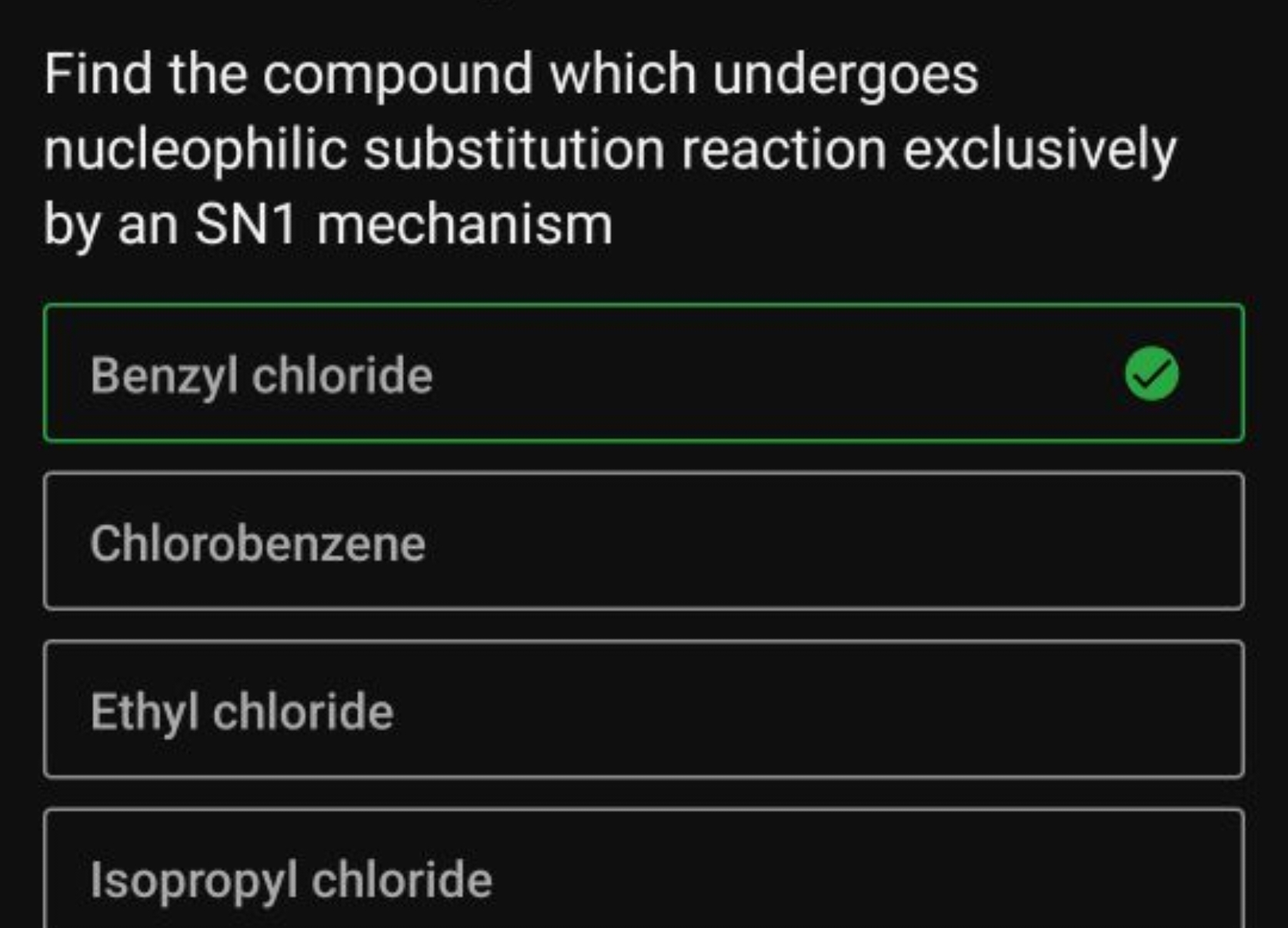 Find the compound which undergoes nucleophilic substitution reaction e