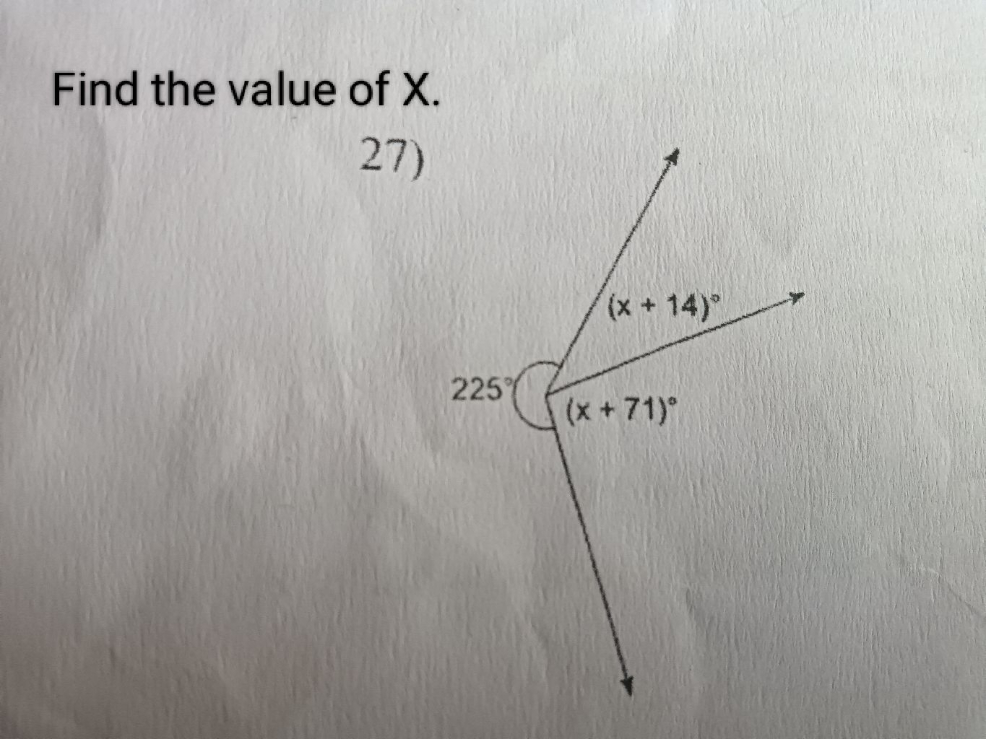 Find the value of X.
27)