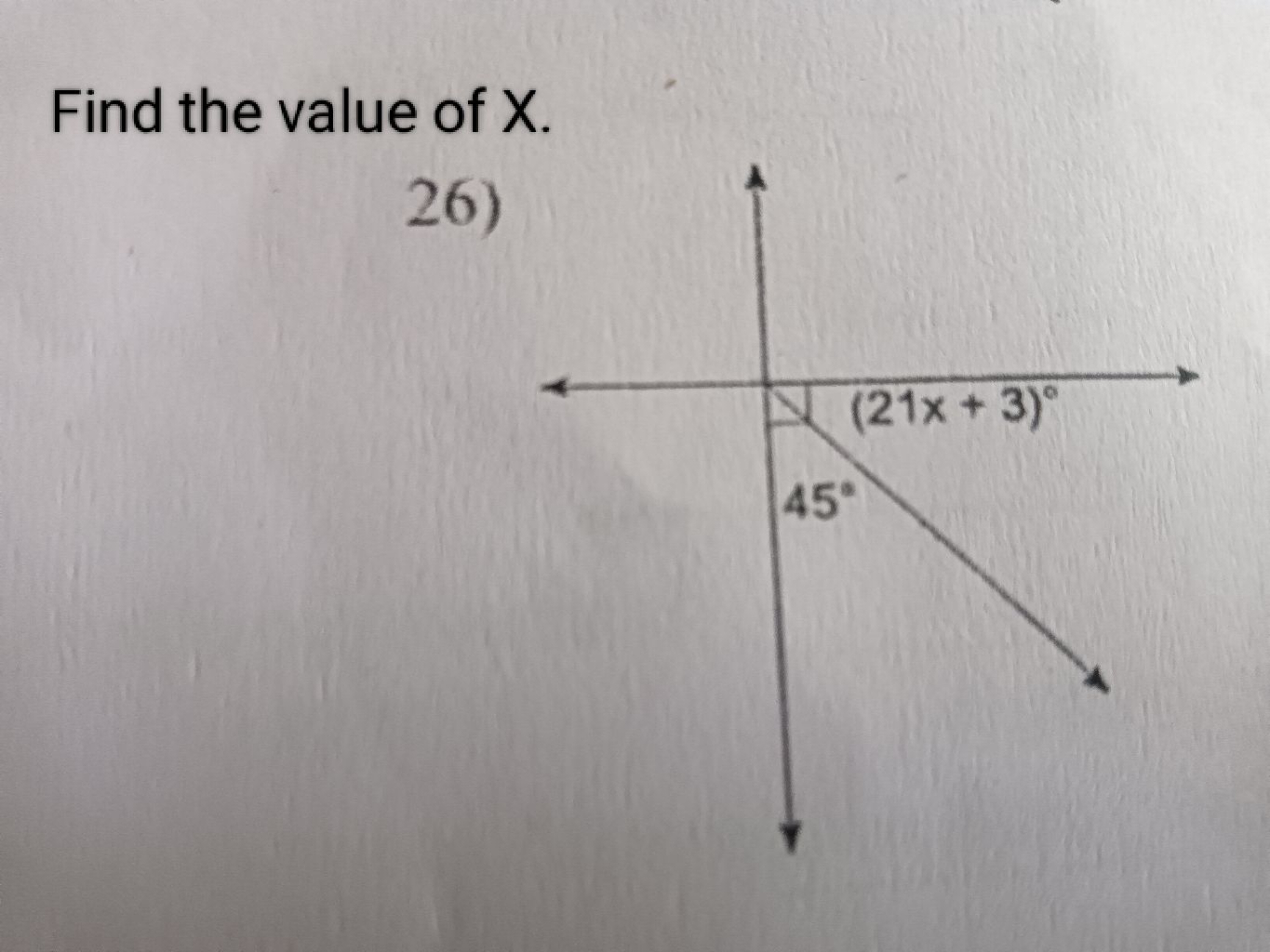 Find the value of X.
26)