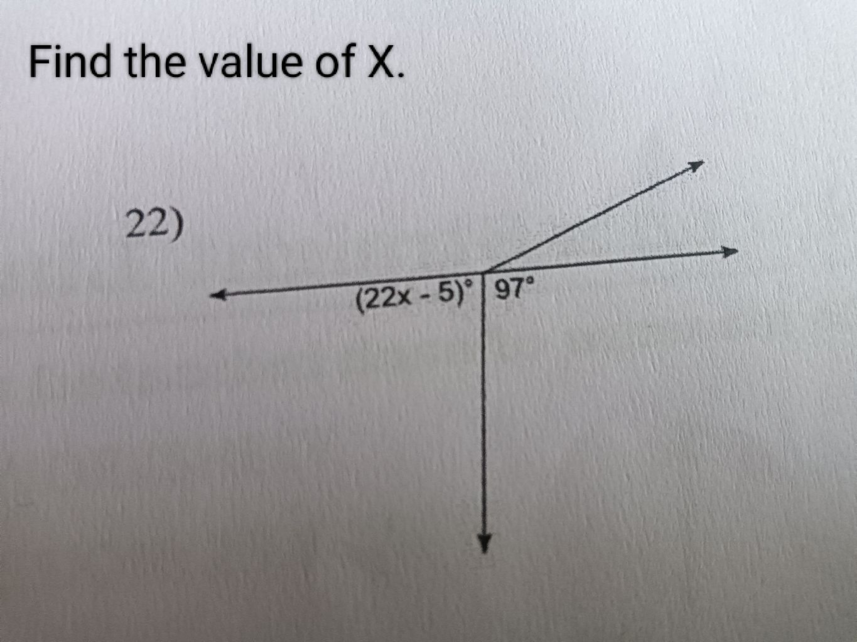 Find the value of X.
22)