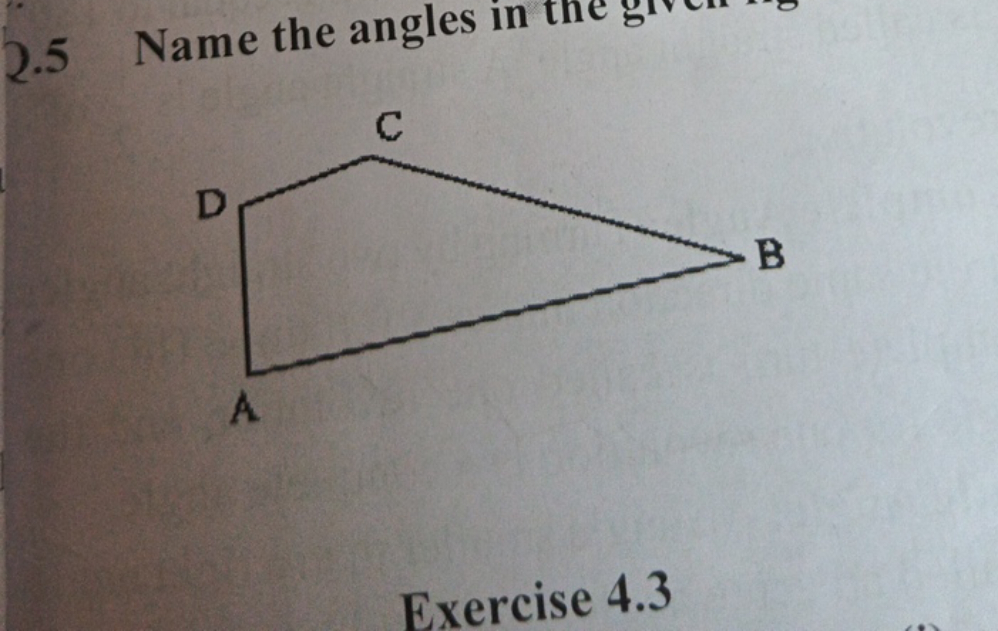 2.5 Name the angles in the

Exercise 4.3