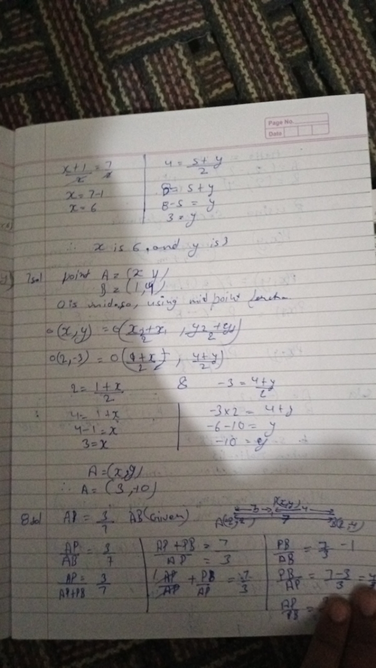 Page No
Date
2x+1​=27​x=7−1x=6​4=25+y​8=5+y8−5=y3=y​
x is 6 , and y is