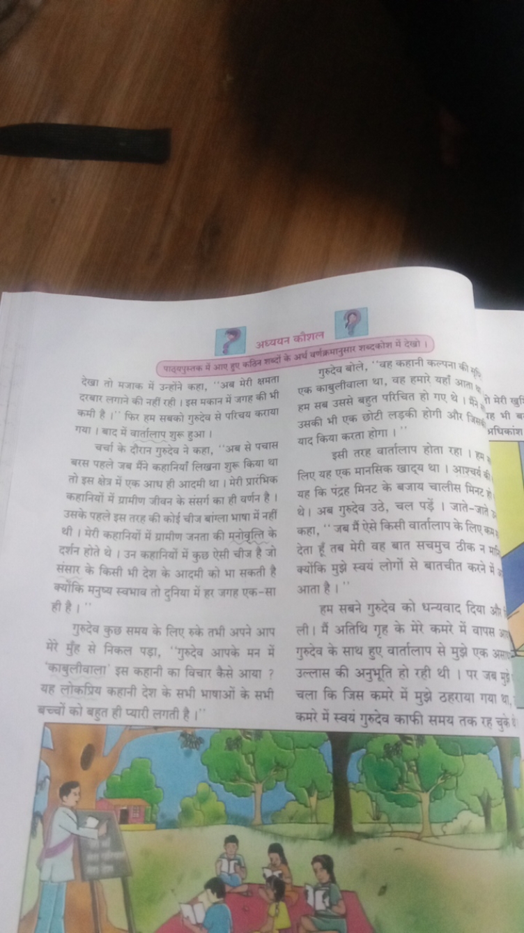 (8) अध्ययन कौशल □
?
पाट्युस्तक में आए हुए कहिन शब्दों के अर्य यर्णक्रम