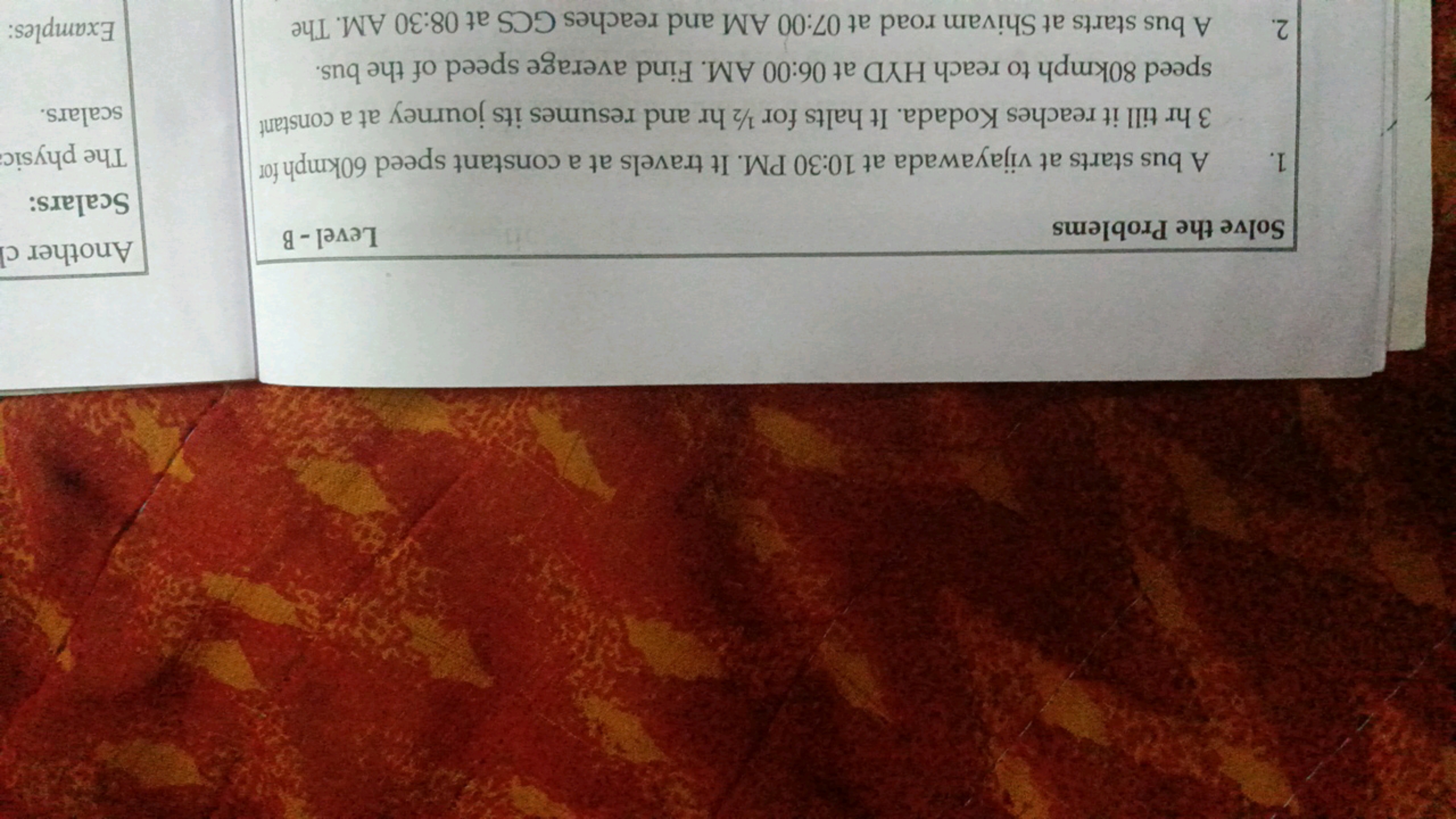 Solve the Problems
Level - B
Another c
Scalars:
1. A bus starts at vij