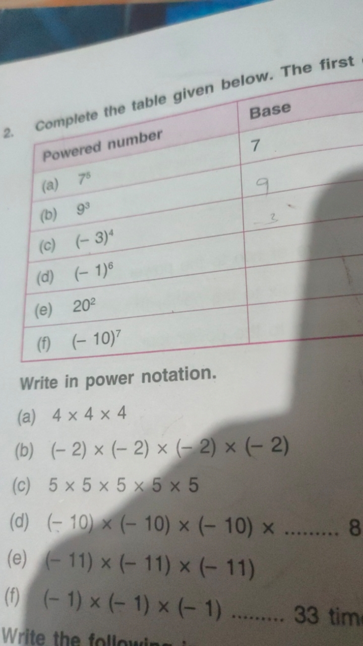 Complete the table given
\begin{tabular} { | l | l | } 
\hline Powered