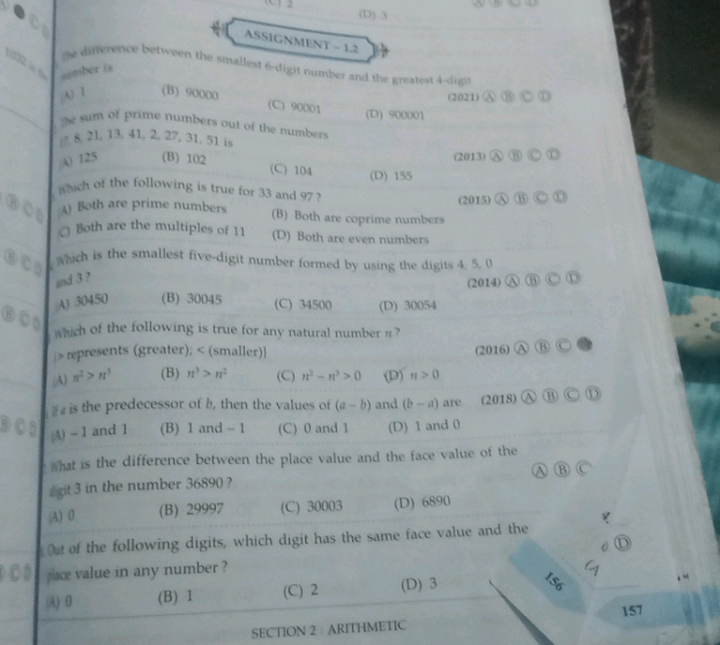 (D) 3
103
800
CO
ASSIGNMENT-12
The difference between the smallest 6-d