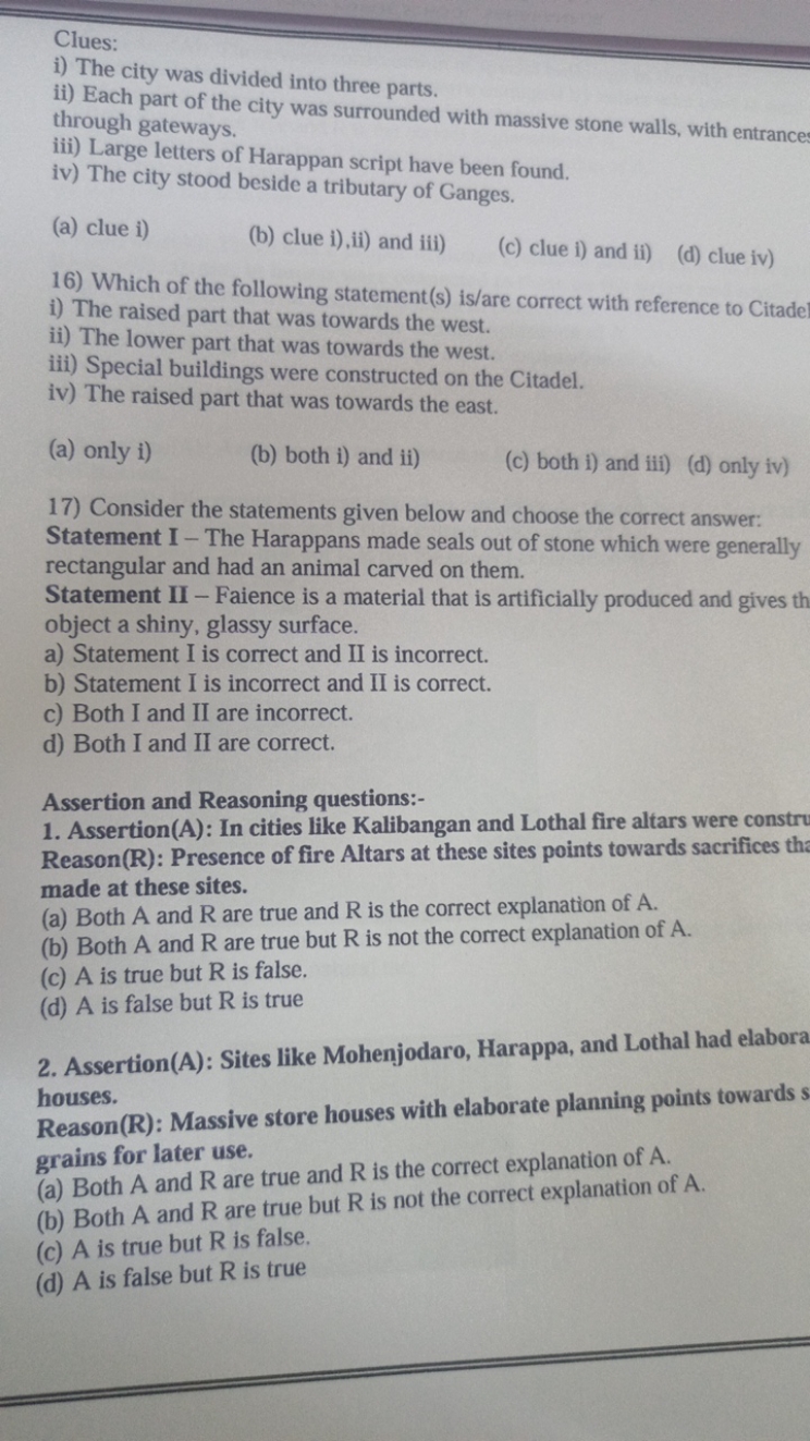 Clues:
i) The city was divided into three parts.
ii) Each part of the 