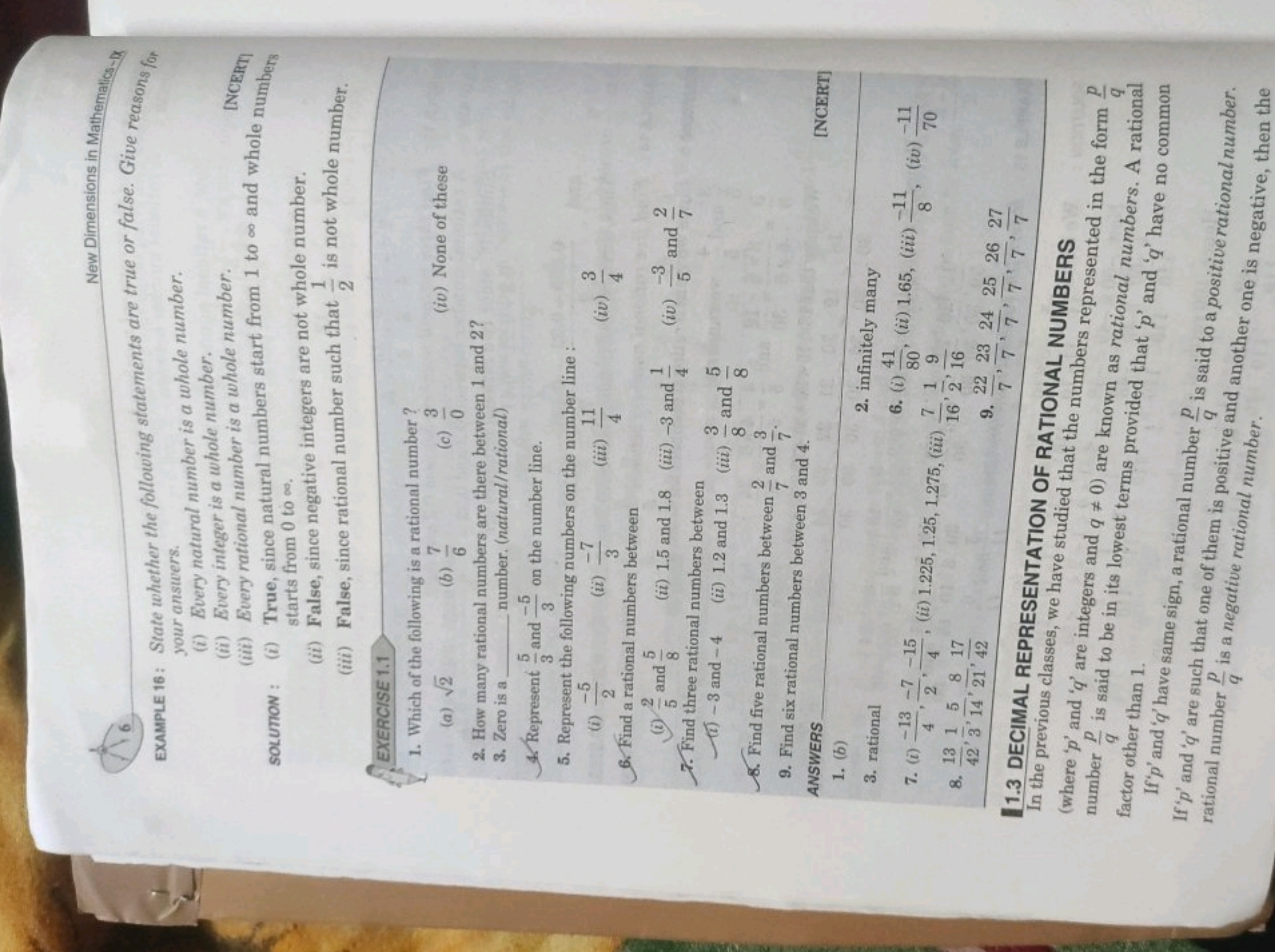 New Dimensions in Mathematics-X
EXAMPLE 16: State whether the followin