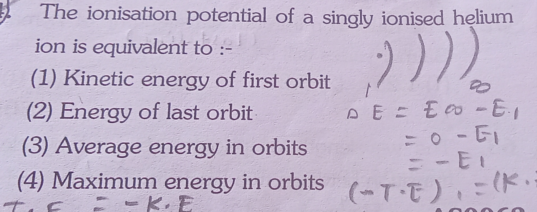 The ionisation potential of a singly ionised helium ion is equivalent 