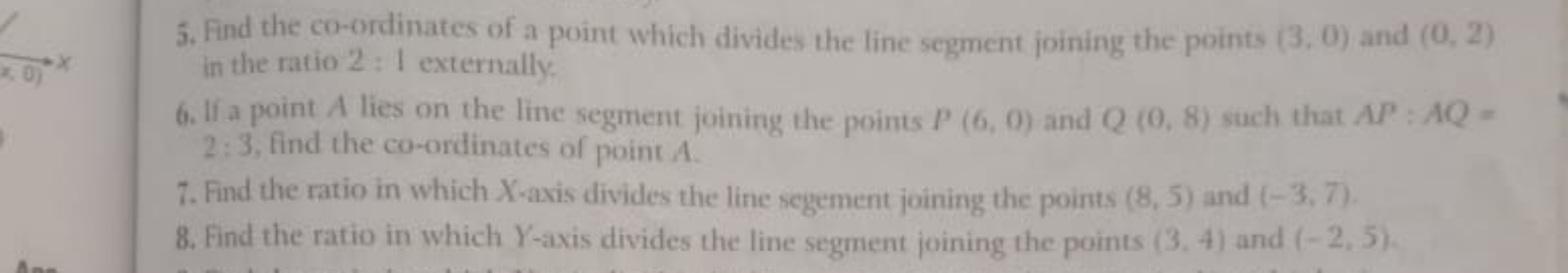 5. Find the co-ordinates of a point which divides the line segment joi