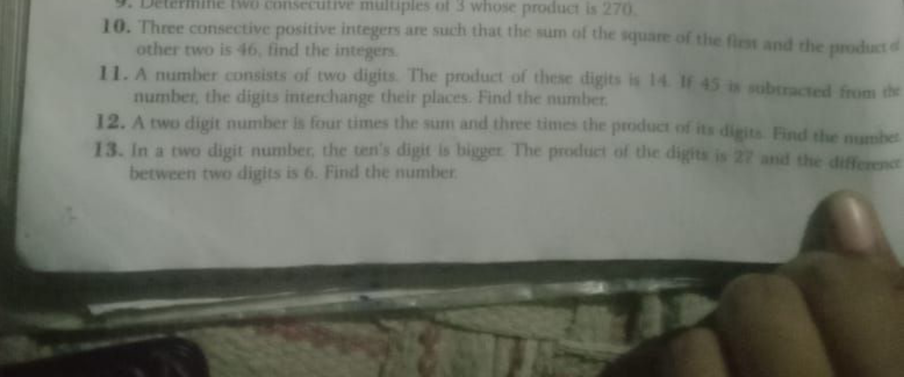 10. Three consective positive integers are such that the sum of the sq