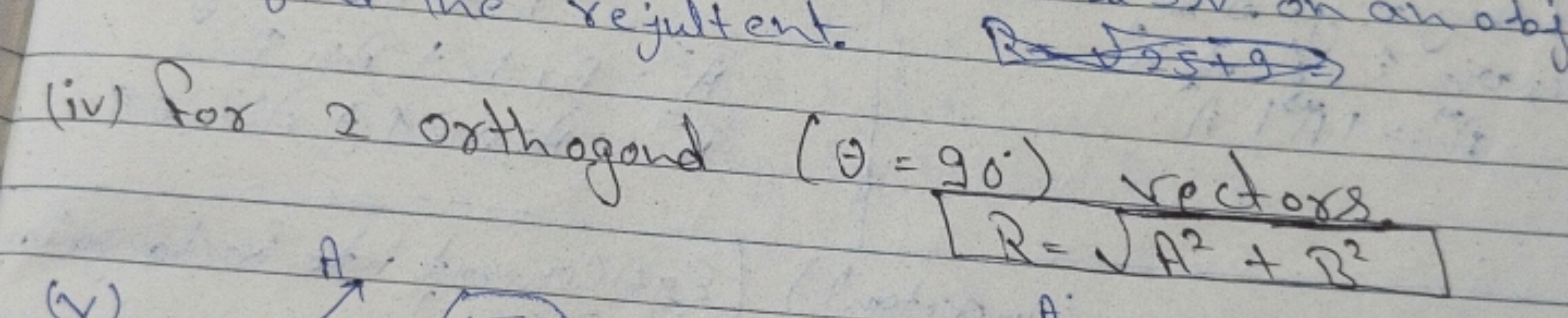 (iv) for 2 orthogond (θ=[R=A2+B2​90∘)​