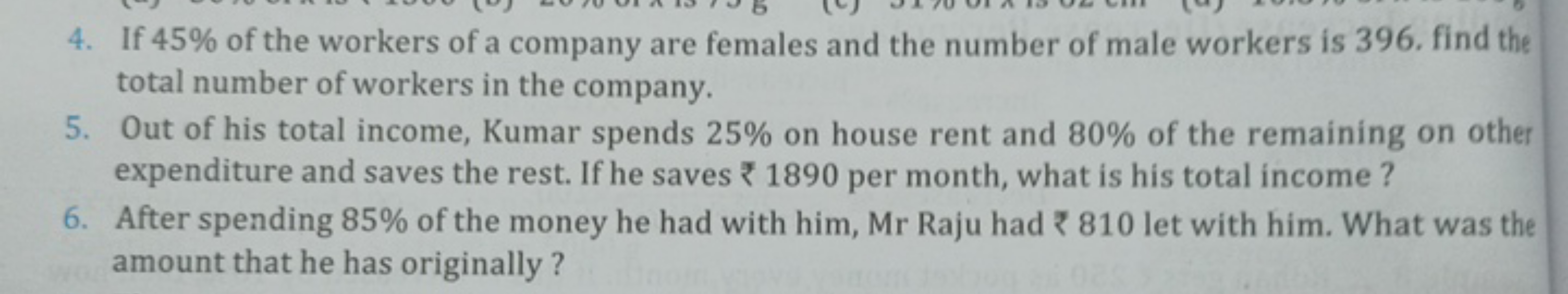 4. If 45% of the workers of a company are females and the number of ma