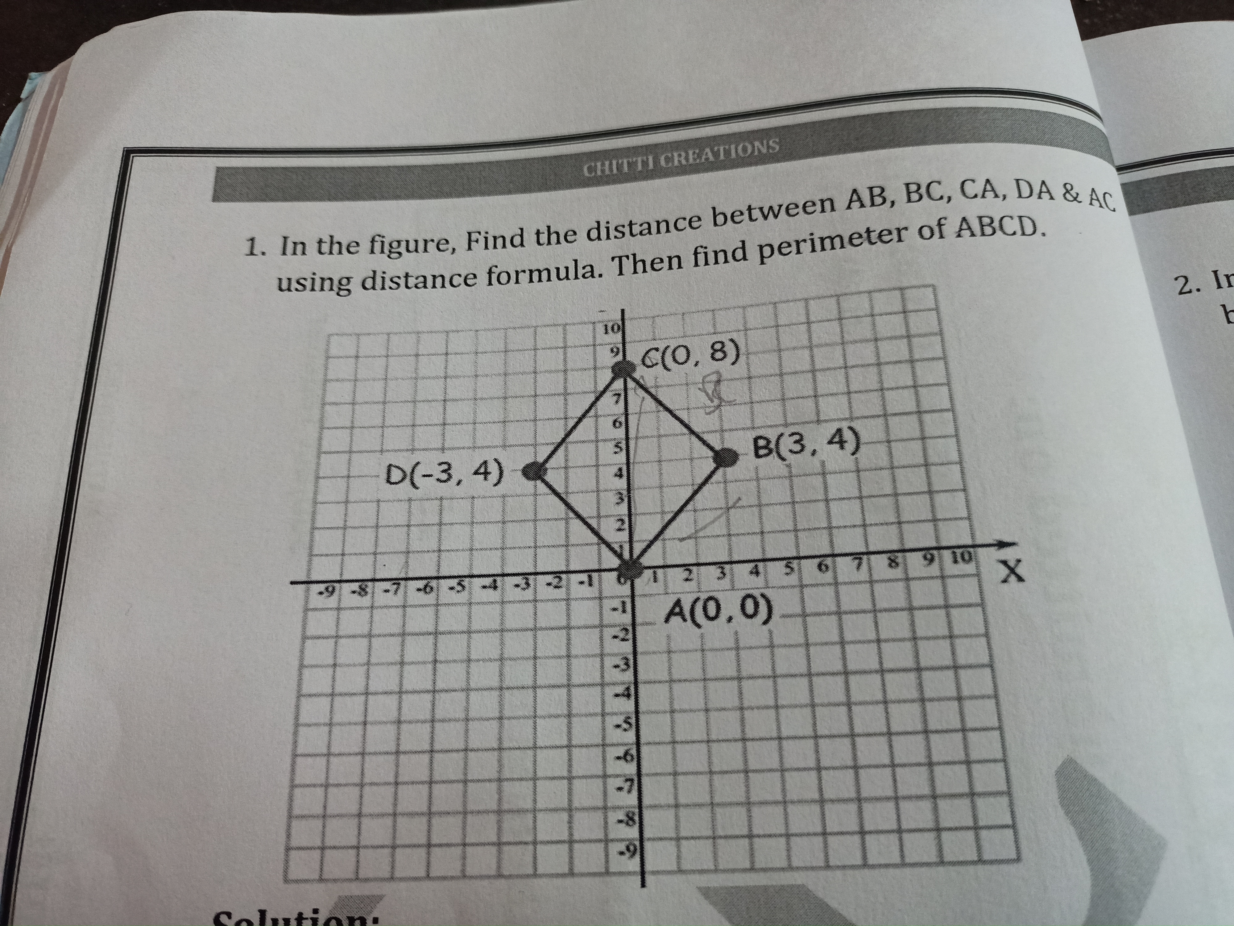 chitil creations
1. In the figure, Find the distance between AB,BC,CA,