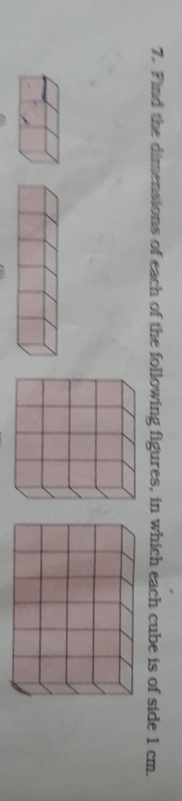 7. Find the dimensions of each of the following figures, in which each