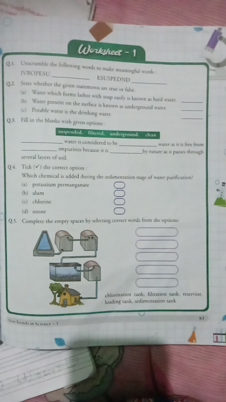 Werksineet - 1
Q1. Unscramble the following words to make meaningful w