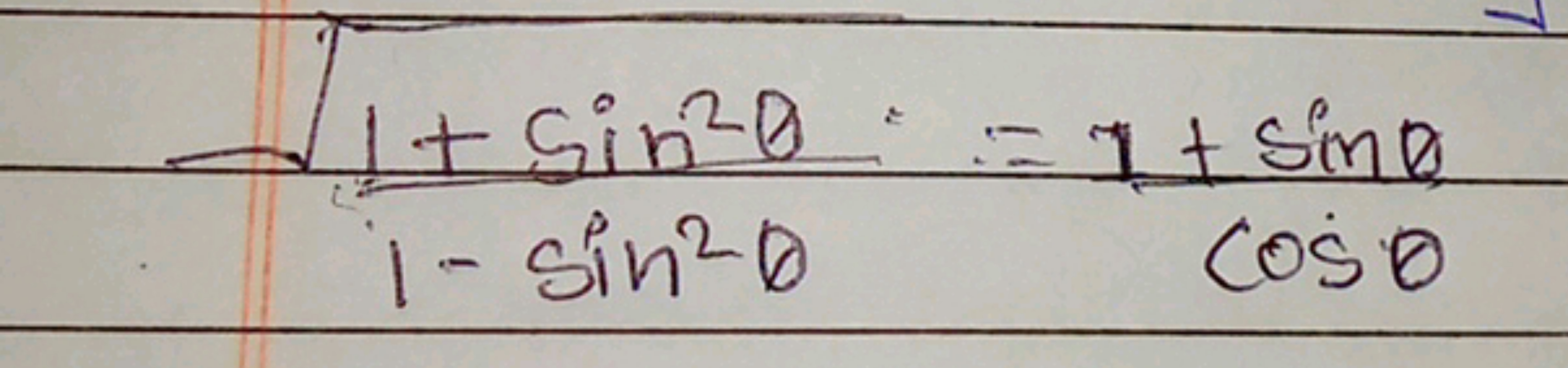 1−sin2θ1+sin2θ​​=cosθ1+sinθ​