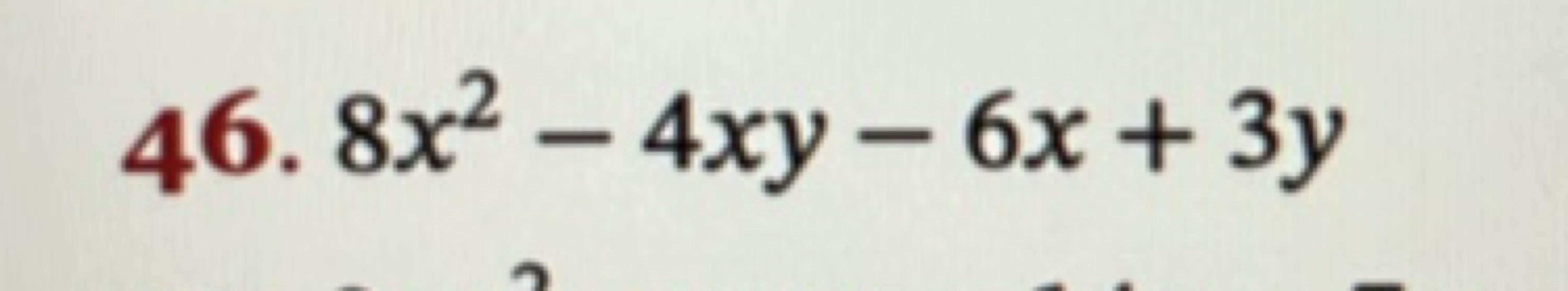 46. 8x2−4xy−6x+3y