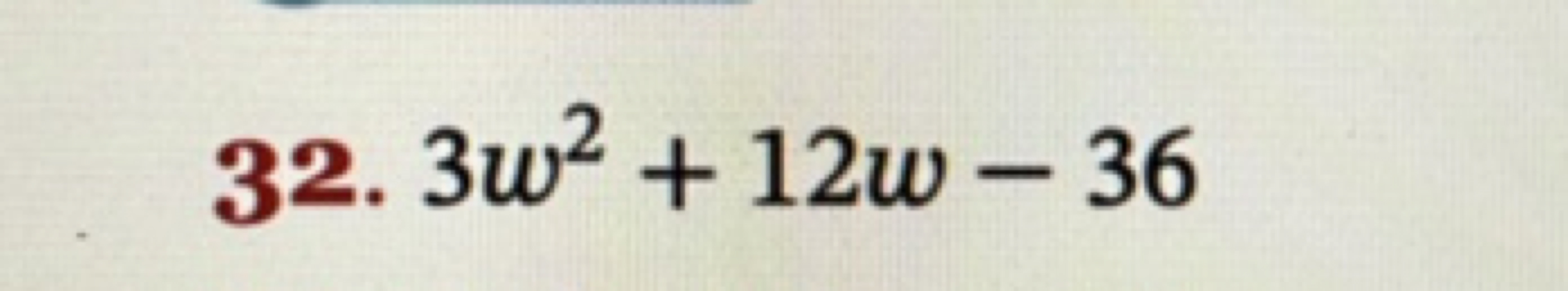 32. 3w2+12w−36