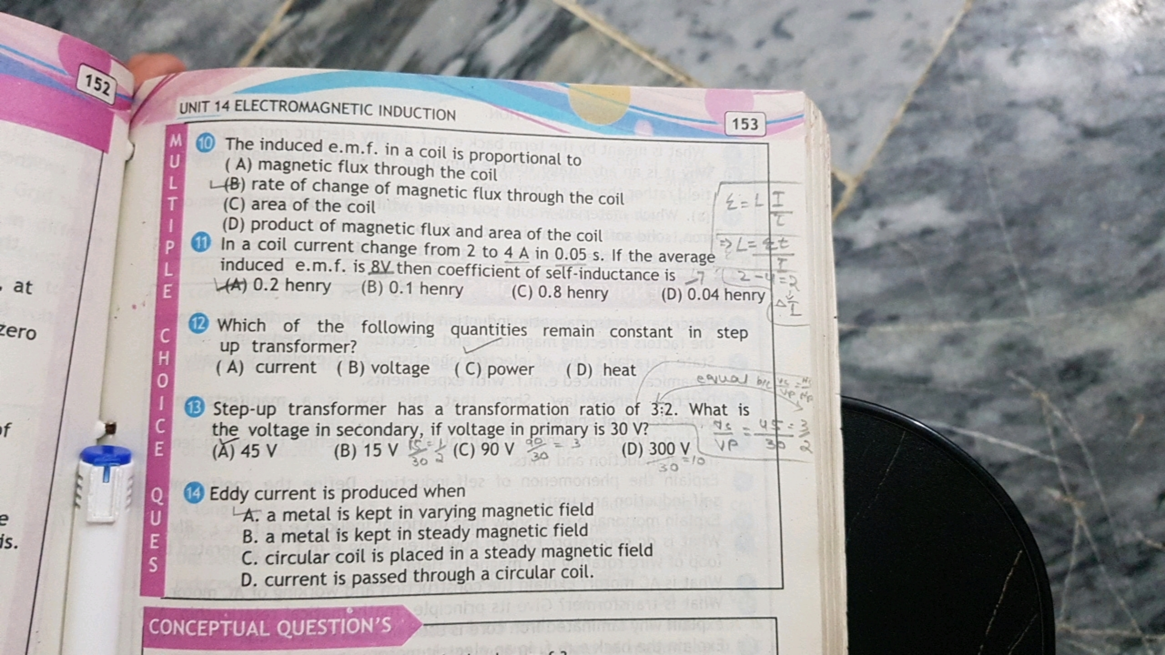 - at
zero
of
e
ds.
152
UNIT 14 ELECTROMAGNETIC INDUCTION
M 10 The indu