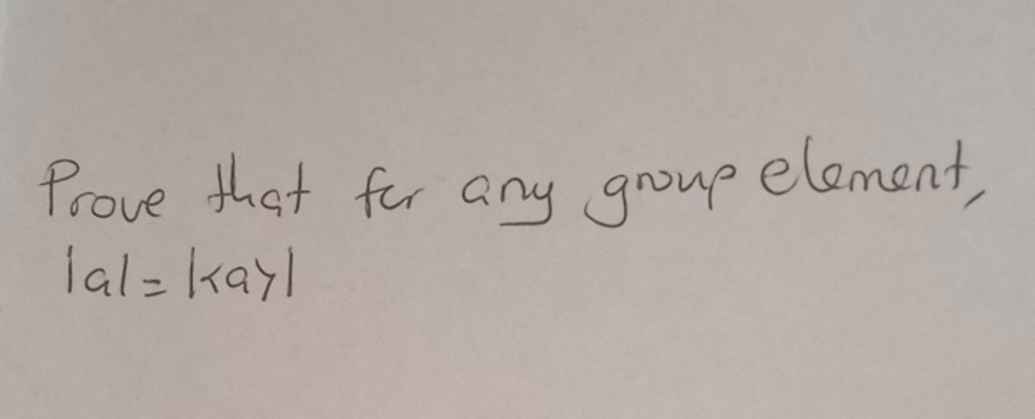 Prove that for any group element,
∣a∣=∣⟨a⟩∣