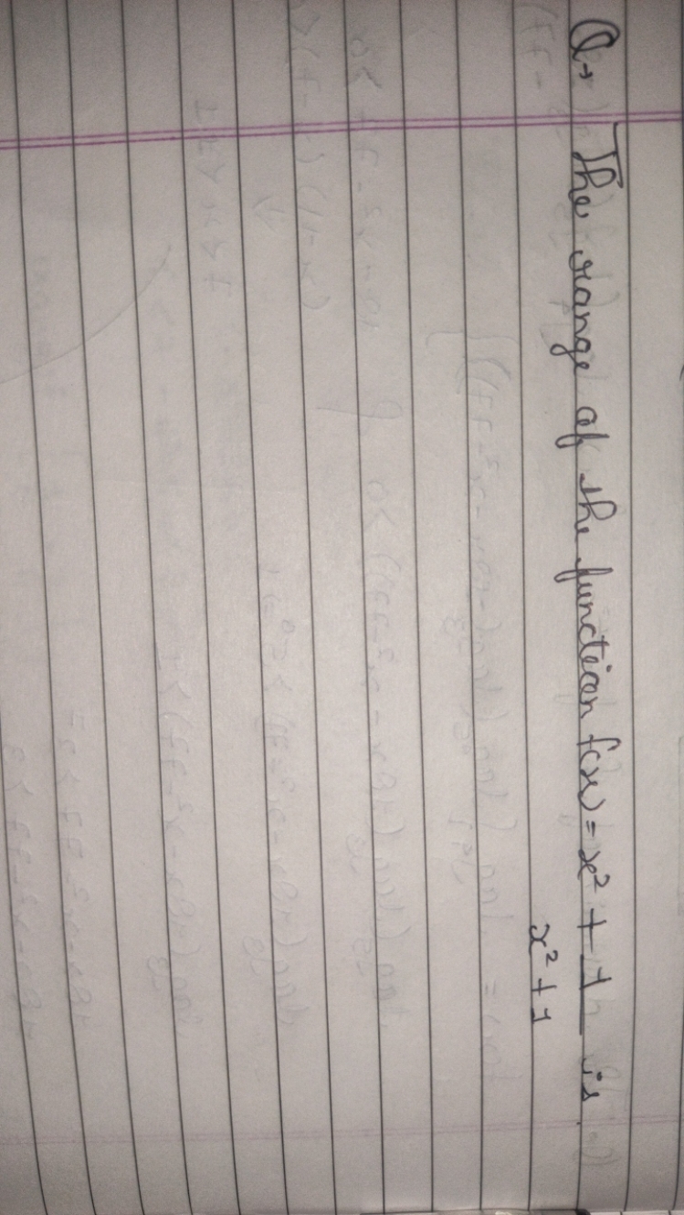 Q → The range of the function f(x)=x2+x2+11​ is