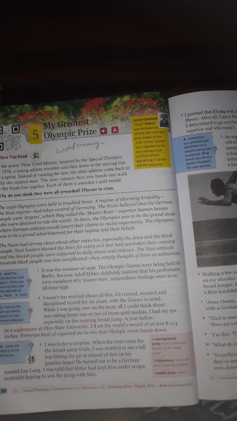 fore You Read
the poem 'Nine Gold Medals' inspired by the Special Olym